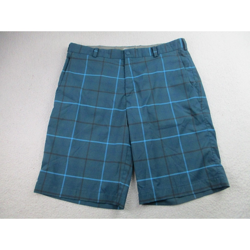 Nike Golf Shorts Mens 36 Blue‎ Plaid Dri-FIT Tour Performance Golf 509182-373
